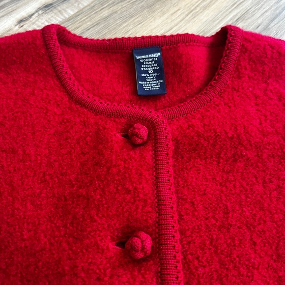 Vintage Lands End Boiled Wool 10 sweater cardigan jacket - Picture 8 of 10